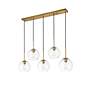 4_Baxter 41 3/4" Wide Brass 5-Light Linear Pendant more views