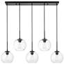 Baxter 5 Lts Black Pendant With Clear Glass