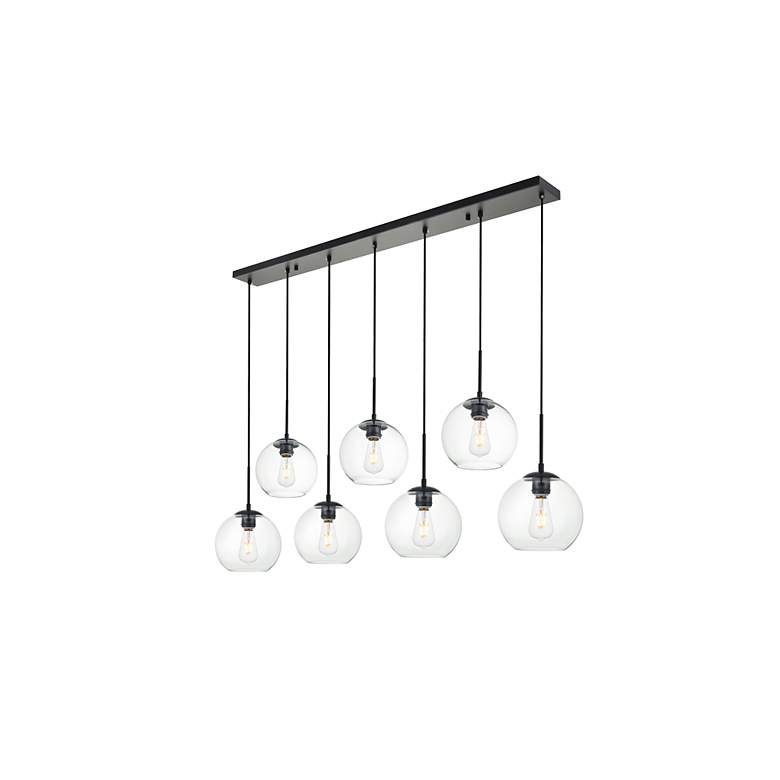 Image 4 Baxter 54" Wide Black and Clear Multi Light Pendant more views