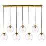 Thumbnail3 of Baxter 54" Wide Brass and Clear Glass Multi-Light Pendant