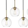 Thumbnail4 of Baxter 54" Wide Brass and Clear Glass Multi-Light Pendant more views
