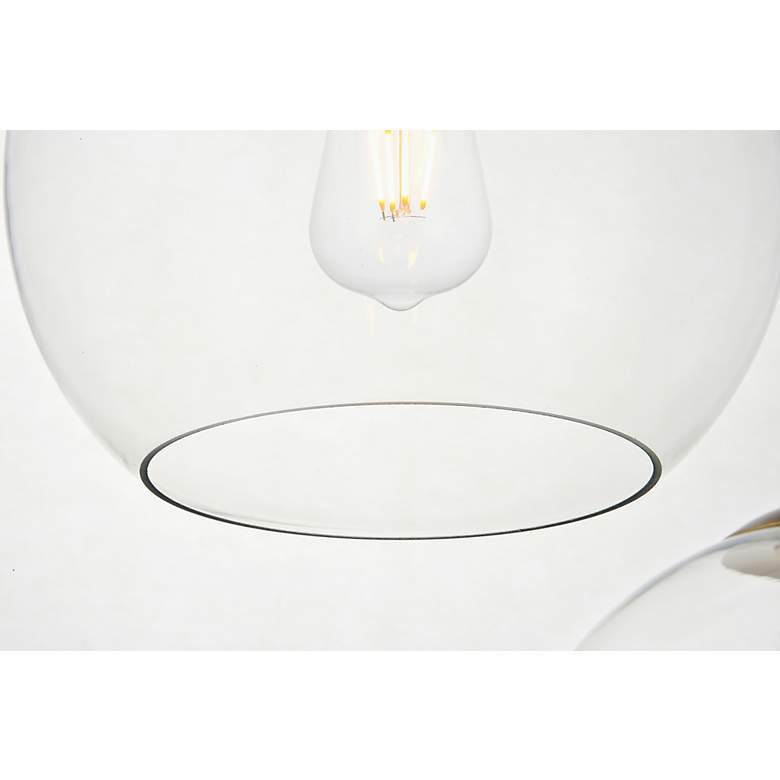 Image 6 Baxter 54" Wide Brass and Clear Glass Multi-Light Pendant more views