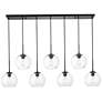 Baxter 7 Lts Black Pendant With Clear Glass