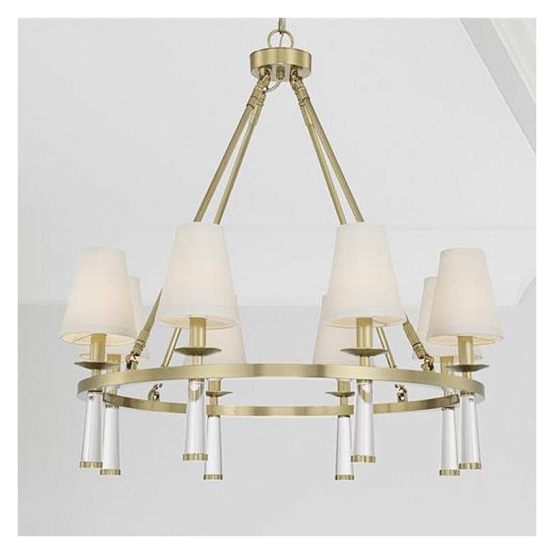 Image 1 Baxter 8 Light Antique Aged Brass Chandelier