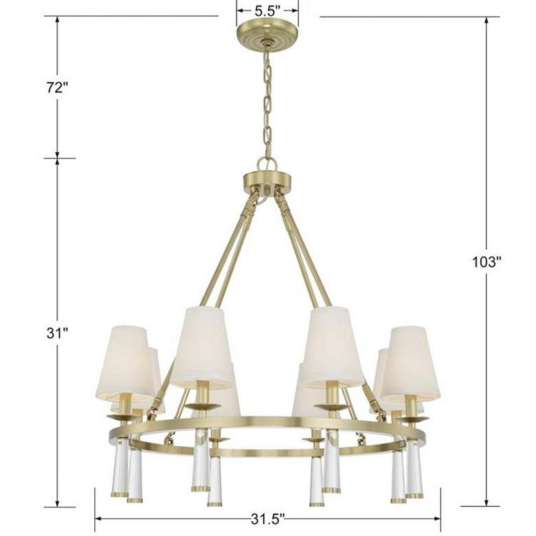 Image 6 Baxter 8 Light Antique Aged Brass Chandelier more views