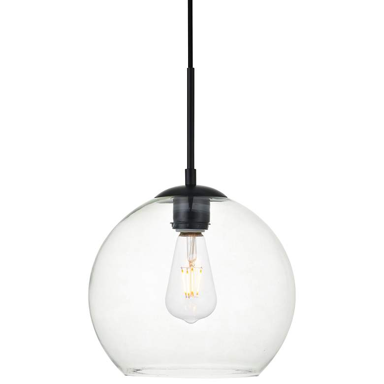 Image 1 Baxter 9 3/4" Wide Black and Clear Glass Mini Pendant