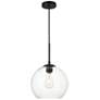 1_Baxter 9 3/4" Wide Black and Clear Glass Mini Pendant