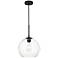 Baxter 9 3/4" Wide Black and Clear Glass Mini Pendant