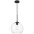 Baxter 9 3/4" Wide Black and Clear Glass Mini Pendant