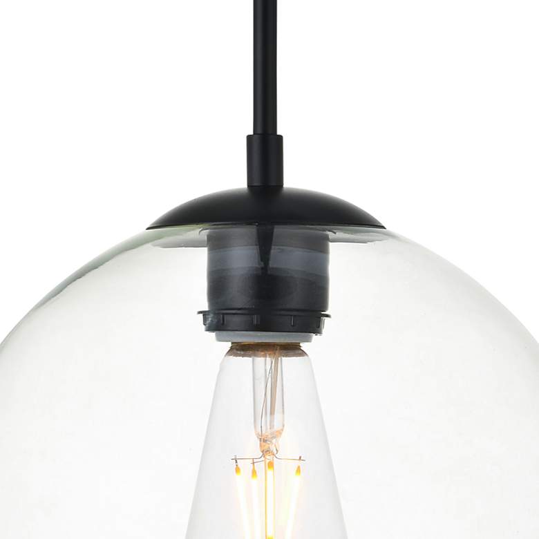 Image 2 Baxter 9 3/4" Wide Black and Clear Glass Mini Pendant more views