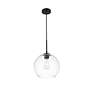 3_Baxter 9 3/4" Wide Black and Clear Glass Mini Pendant more views
