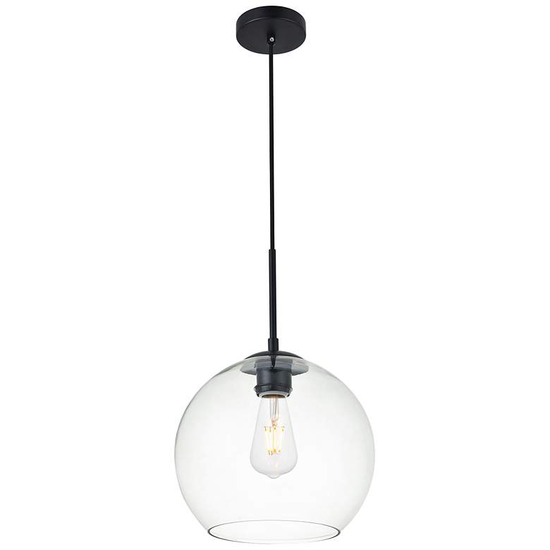 Image 6 Baxter 9 3/4" Wide Black and Clear Glass Mini Pendant more views