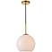 Baxter 9 3/4" Wide Brass Mini Pendant w/ Frosted White Glass