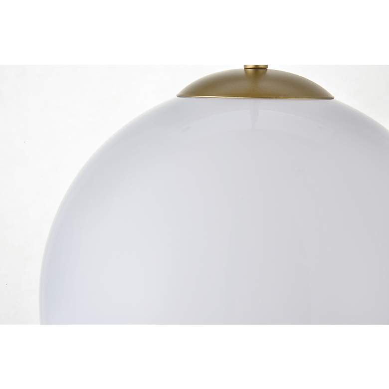 Image 5 Baxter 9 3/4" Wide Brass Mini Pendant w/ Frosted White Glass more views