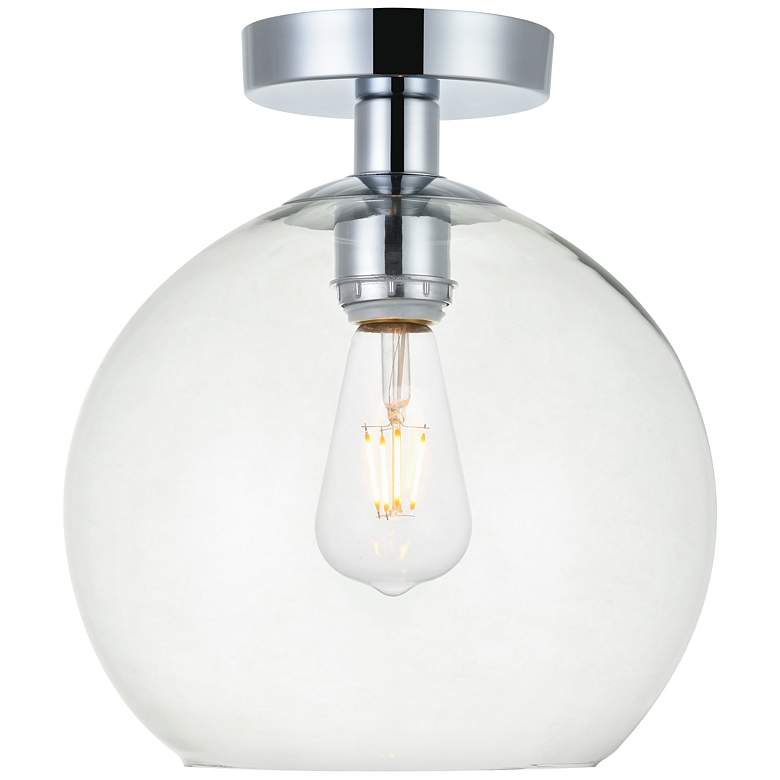 Image 2 Baxter 9 3/4" Wide Chrome Globe Ceiling Light