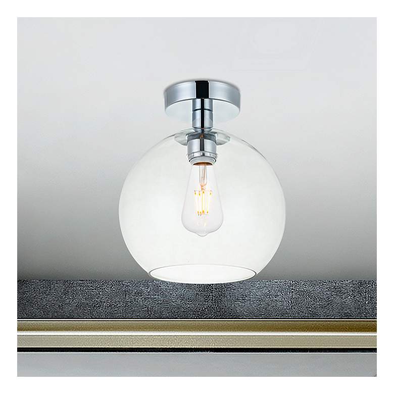 Image 1 Baxter 9 3/4" Wide Chrome Globe Ceiling Light