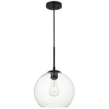 Baxter 9 3/4" Wide Black and Clear Glass Mini Pendant
