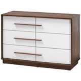 Baxton Studio 39&quot; Wide White Walnut 6-Drawer Wood Dresser