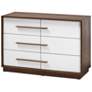 Baxton Studio 39" Wide White Walnut 6-Drawer Wood Dresser