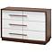 Baxton Studio 39" Wide White Walnut 6-Drawer Wood Dresser