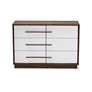 Baxton Studio 39" Wide White Walnut 6-Drawer Wood Dresser