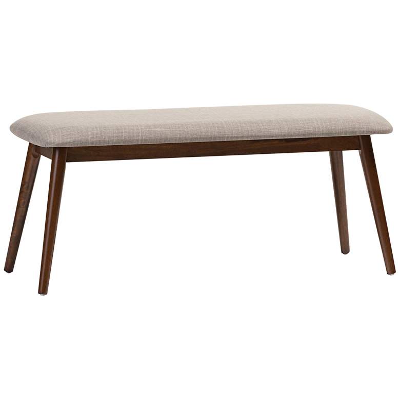 Image 2 Baxton Studio 41 inch Wide Flora Gray and Oak Wood Dining Bench