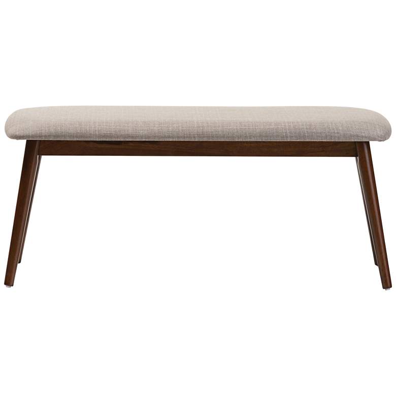 Image 3 Baxton Studio 41" Wide Flora Gray and Oak Wood Dining Bench more views