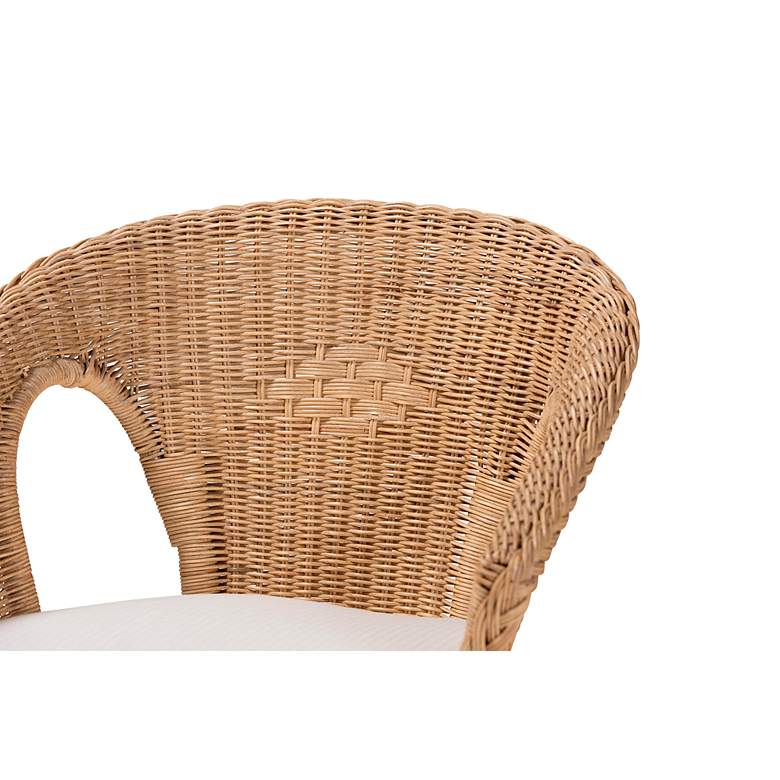 Image 3 Baxton Studio Abbey Natural Brown Rattan Dining Armchair more views