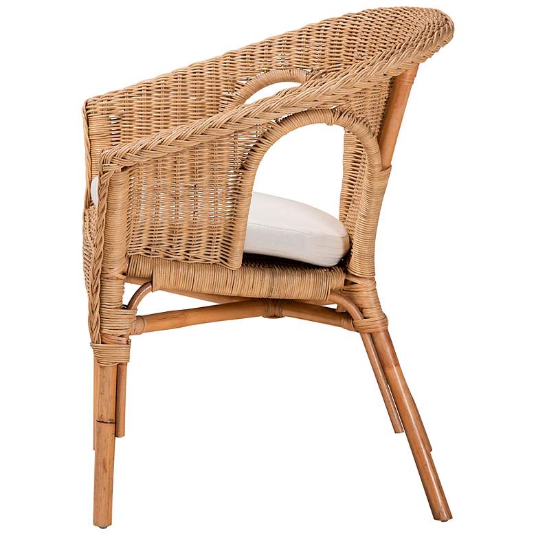 Image 7 Baxton Studio Abbey Natural Brown Rattan Dining Armchair more views