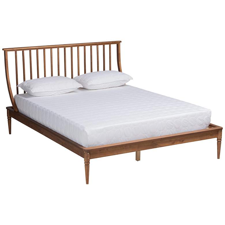 Image 1 Baxton Studio Abel Walnut Brown Wood Full Size Platform Bed