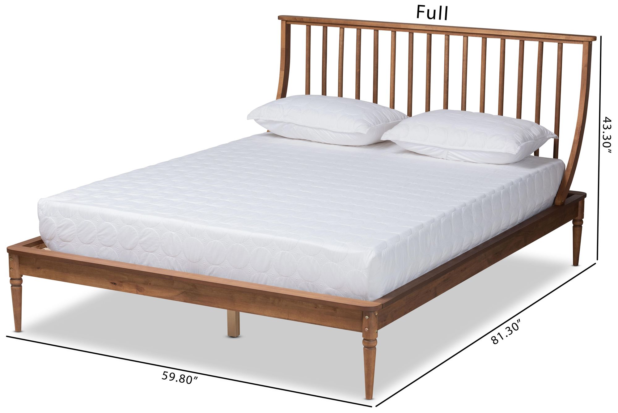 Baxton Studio Abel Walnut Brown Wood Full Size Platform Bed in scene