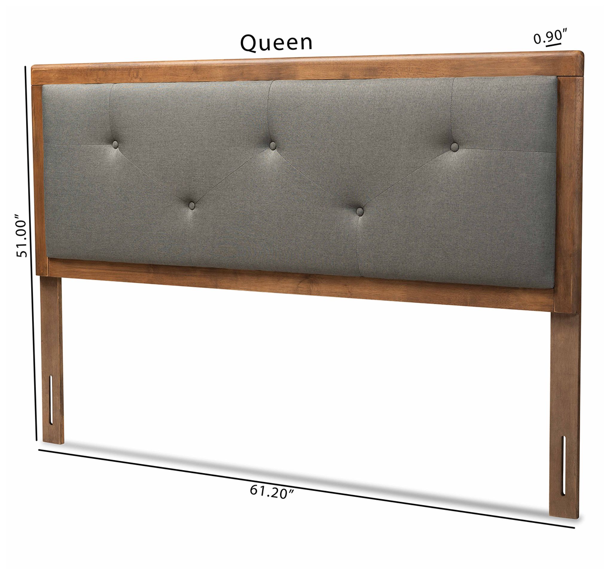 Baxton Studio Abner Wood King Size Headboard in scene