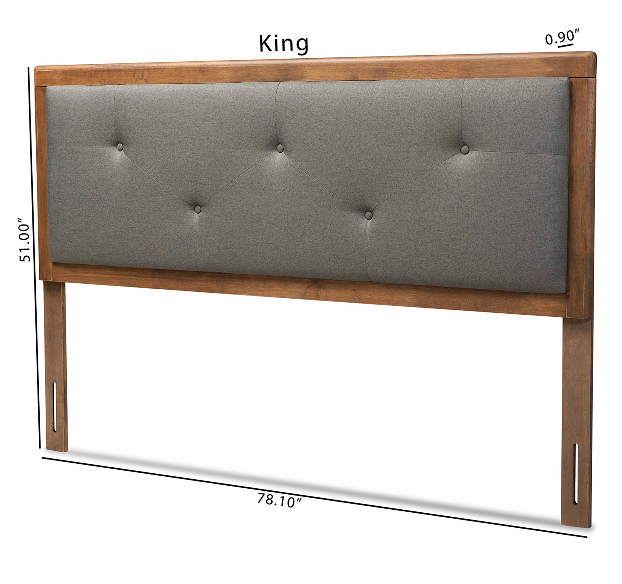 Baxton Studio Abner Wood King Size Headboard in scene