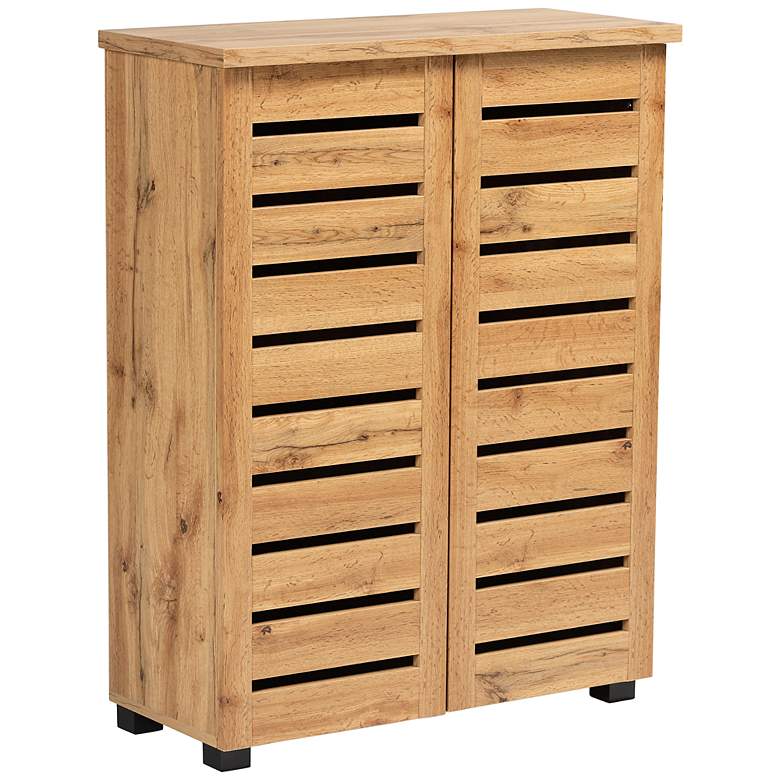Image 2 Baxton Studio Adalwin 30 1/4"W Oak Brown 2-Door Shoe Cabinet