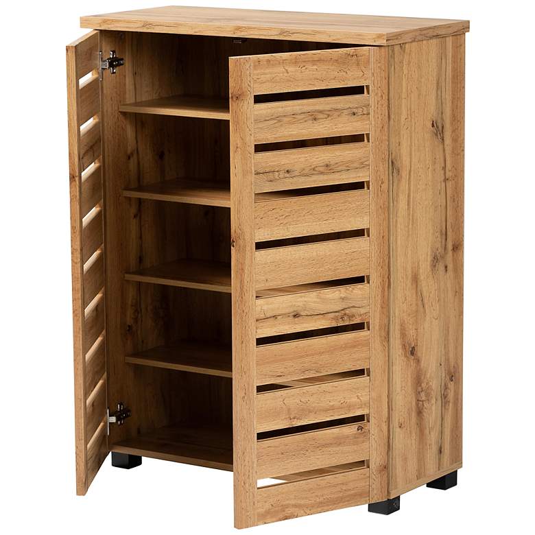 Image 5 Baxton Studio Adalwin 30 1/4"W Oak Brown 2-Door Shoe Cabinet more views