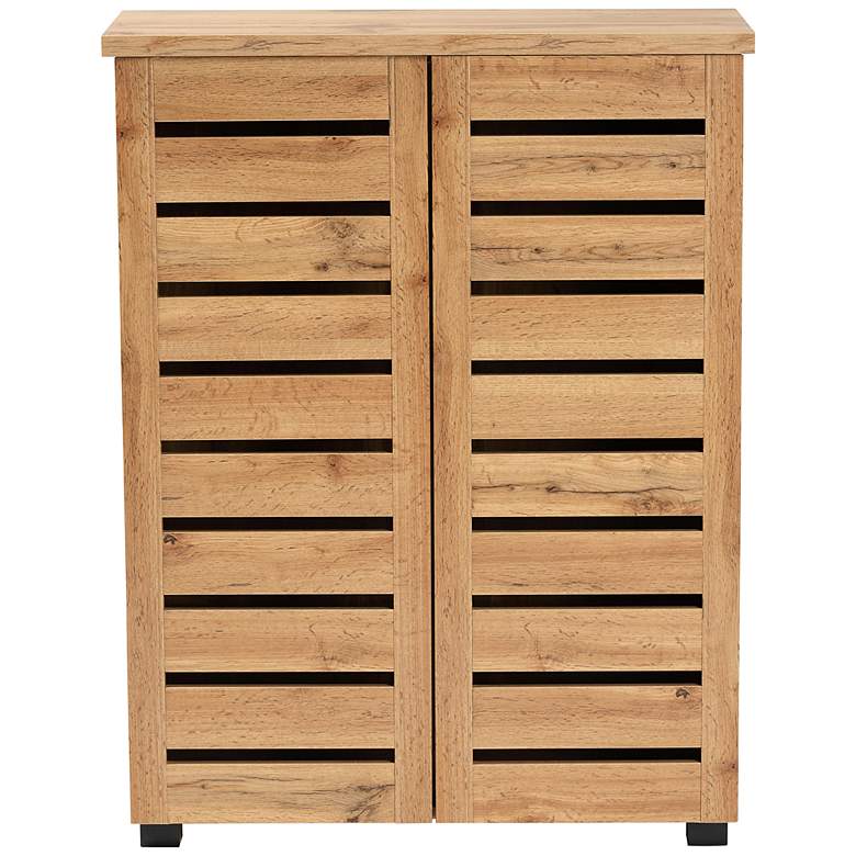 Image 6 Baxton Studio Adalwin 30 1/4"W Oak Brown 2-Door Shoe Cabinet more views