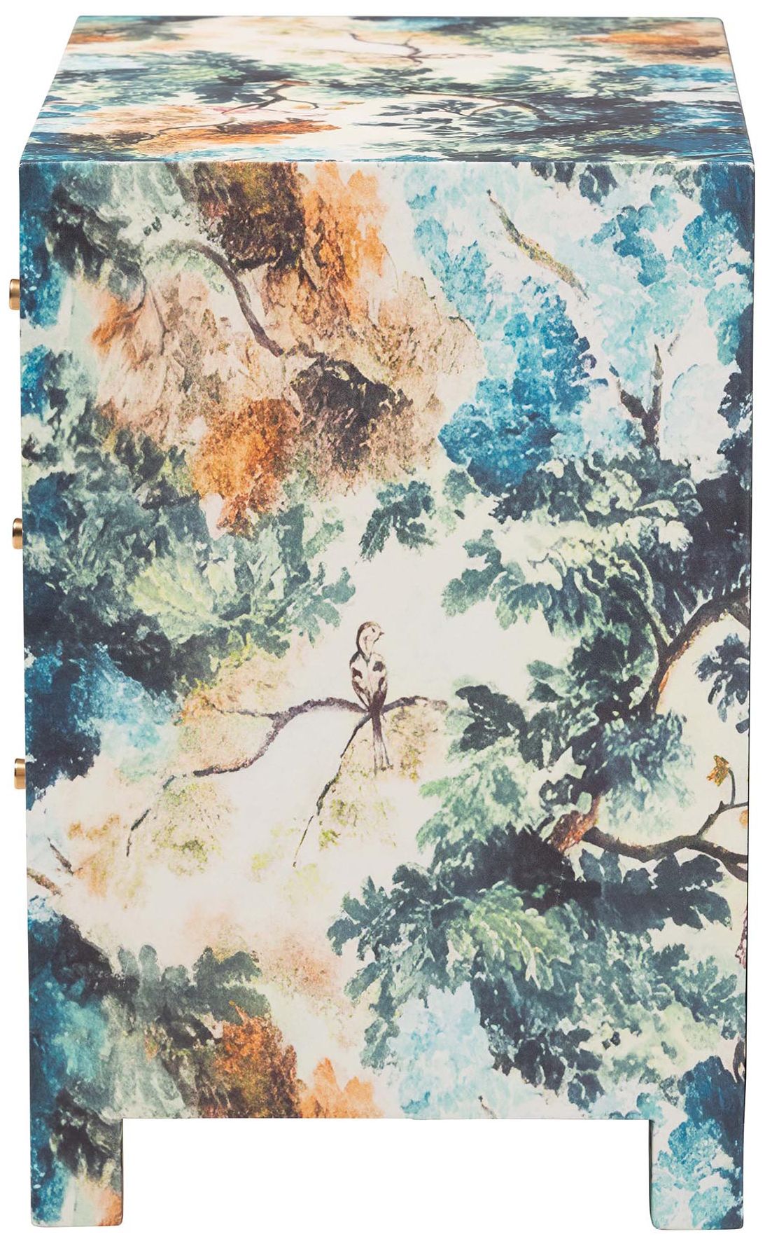 Image 5 Baxton Studio Adeline End Table with Printed Nature Motif - 3 Drawer more views