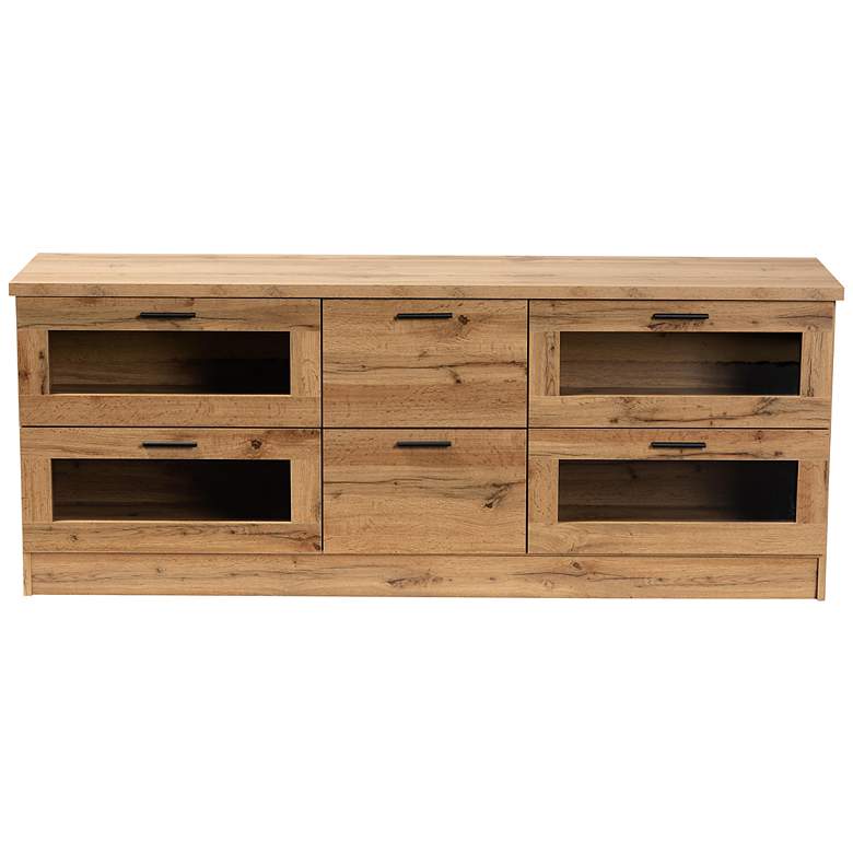 Image 5 Baxton Studio Adelino 63 inch Wide Oak Brown 2-Drawer TV Stand more views