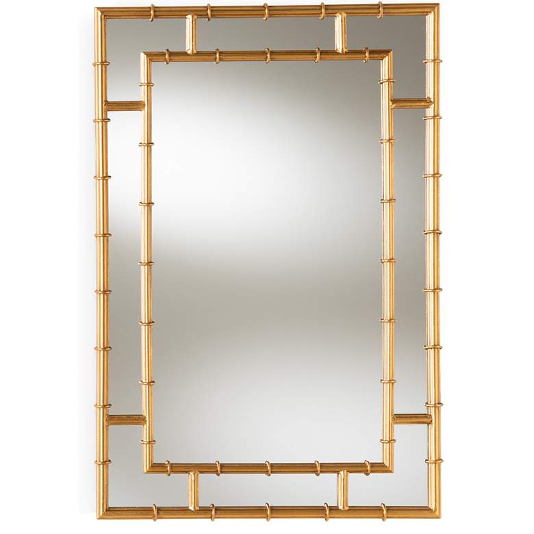 Image 1 Baxton Studio Adra Gold Finished Bamboo Accent Wall Mirror