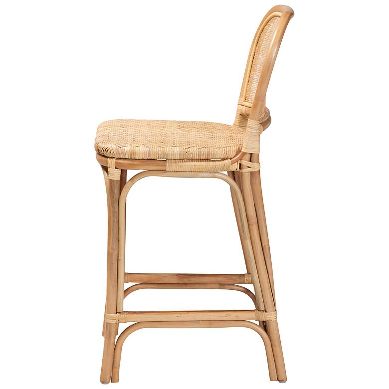 Image 7 Baxton Studio Adrena 26" Natural Brown Rattan Counter Stool more views