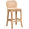 Baxton Studio Adrena 30" Natural Brown Rattan Bar Stool