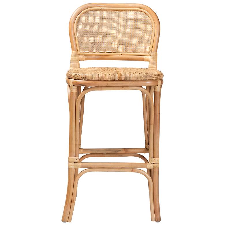 Image 6 Baxton Studio Adrena 30" Natural Brown Rattan Bar Stool more views