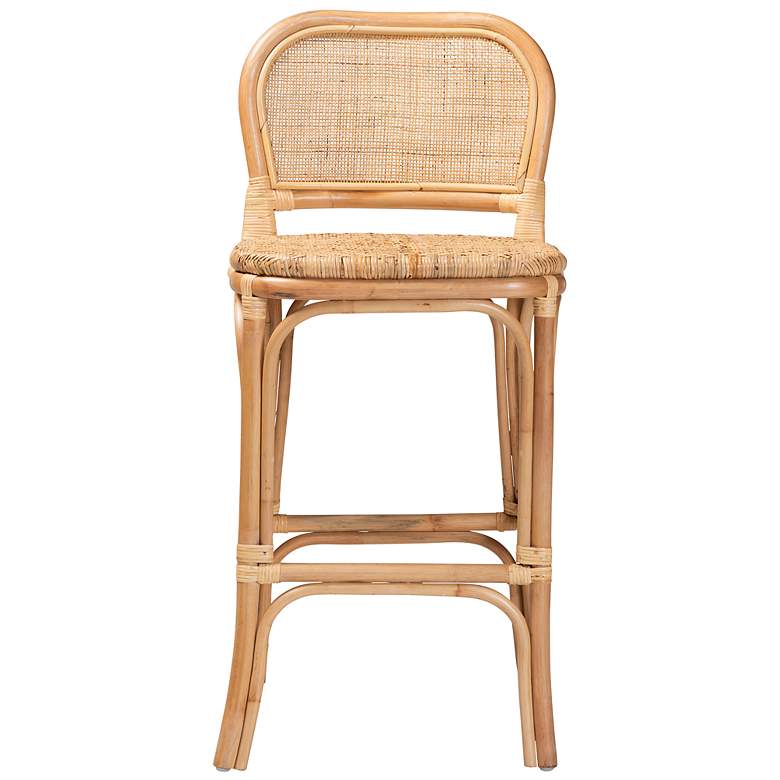 Image 6 Baxton Studio Adrena 30 inch Natural Brown Rattan Bar Stool more views