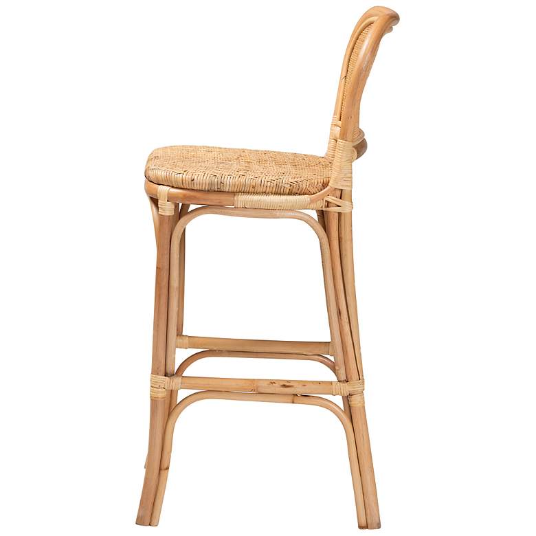 Image 7 Baxton Studio Adrena 30 inch Natural Brown Rattan Bar Stool more views