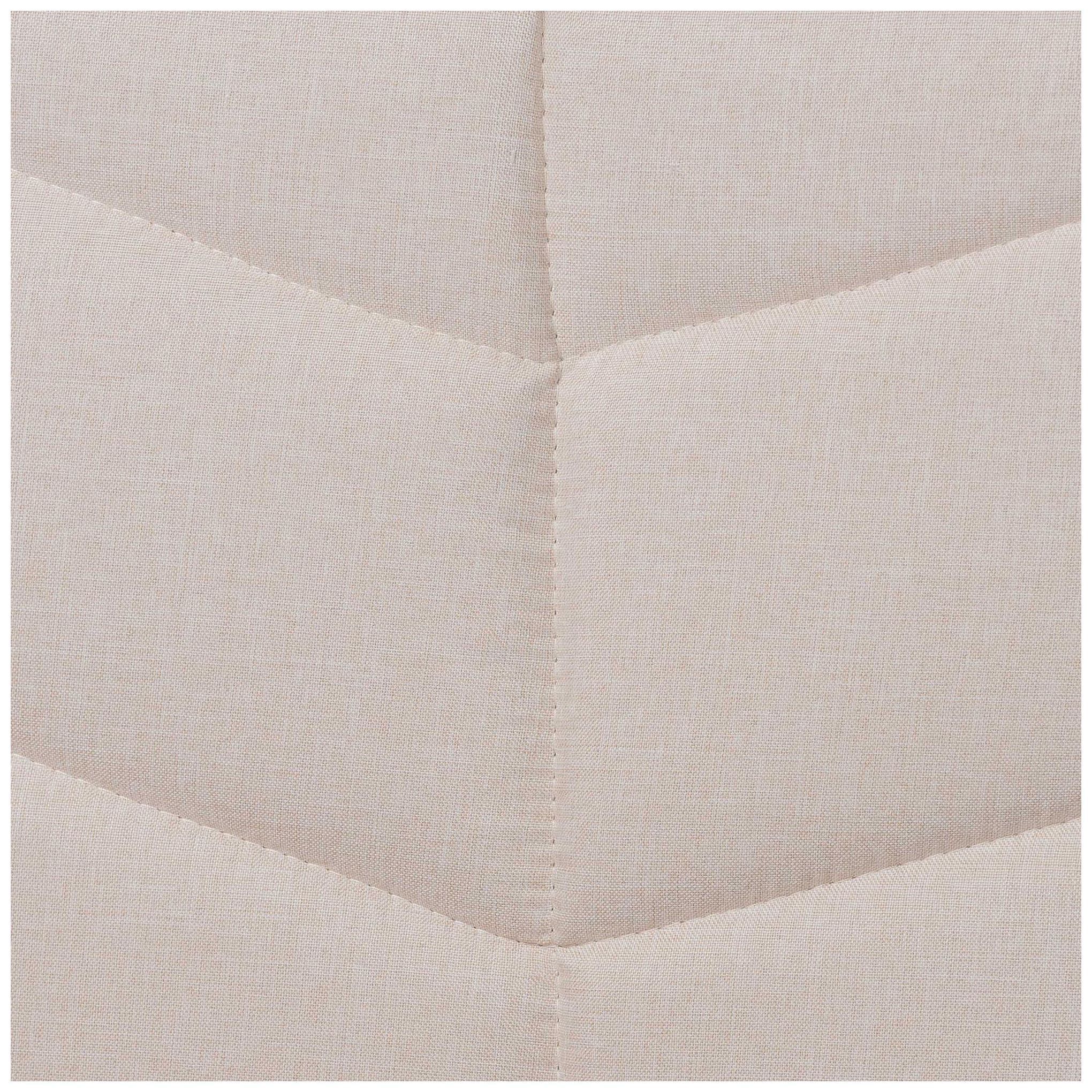 Baxton Studio Adriano Beige Fabric Queen Size Bed w Built-In Side Tables