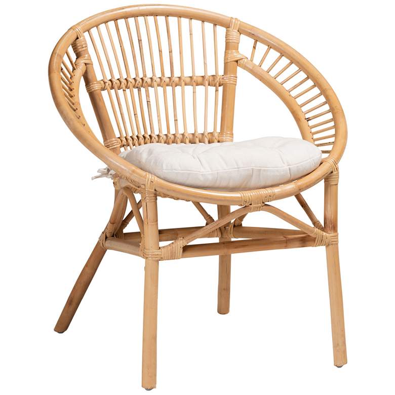 Image 1 Baxton Studio Adrina Modern Bohemian Natural Brown Rattan Dining Chair