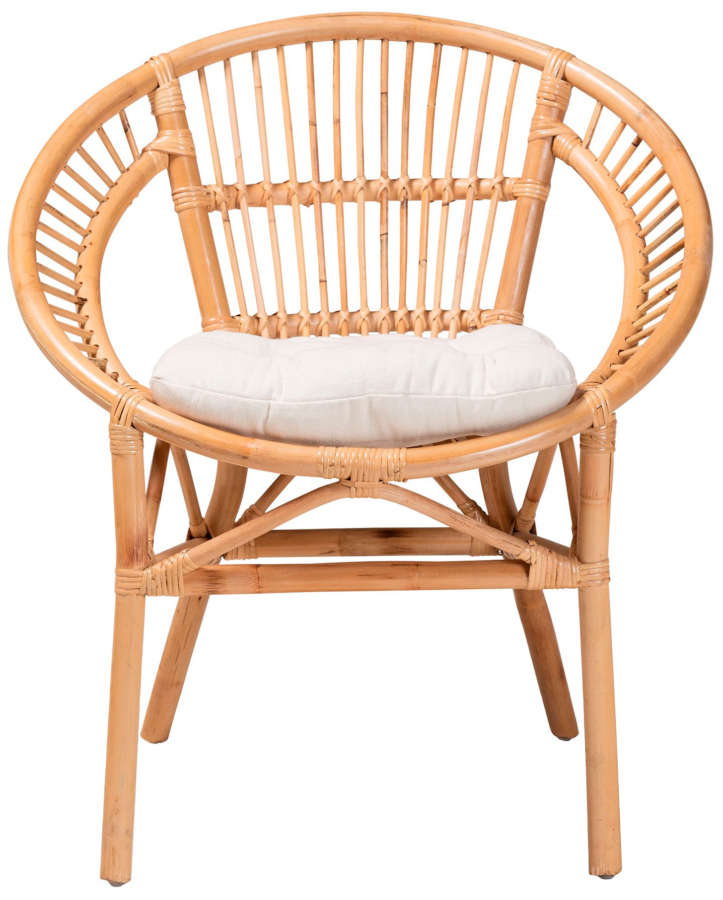 Baxton Studio Adrina Modern Bohemian Natural Brown Rattan Dining Chair