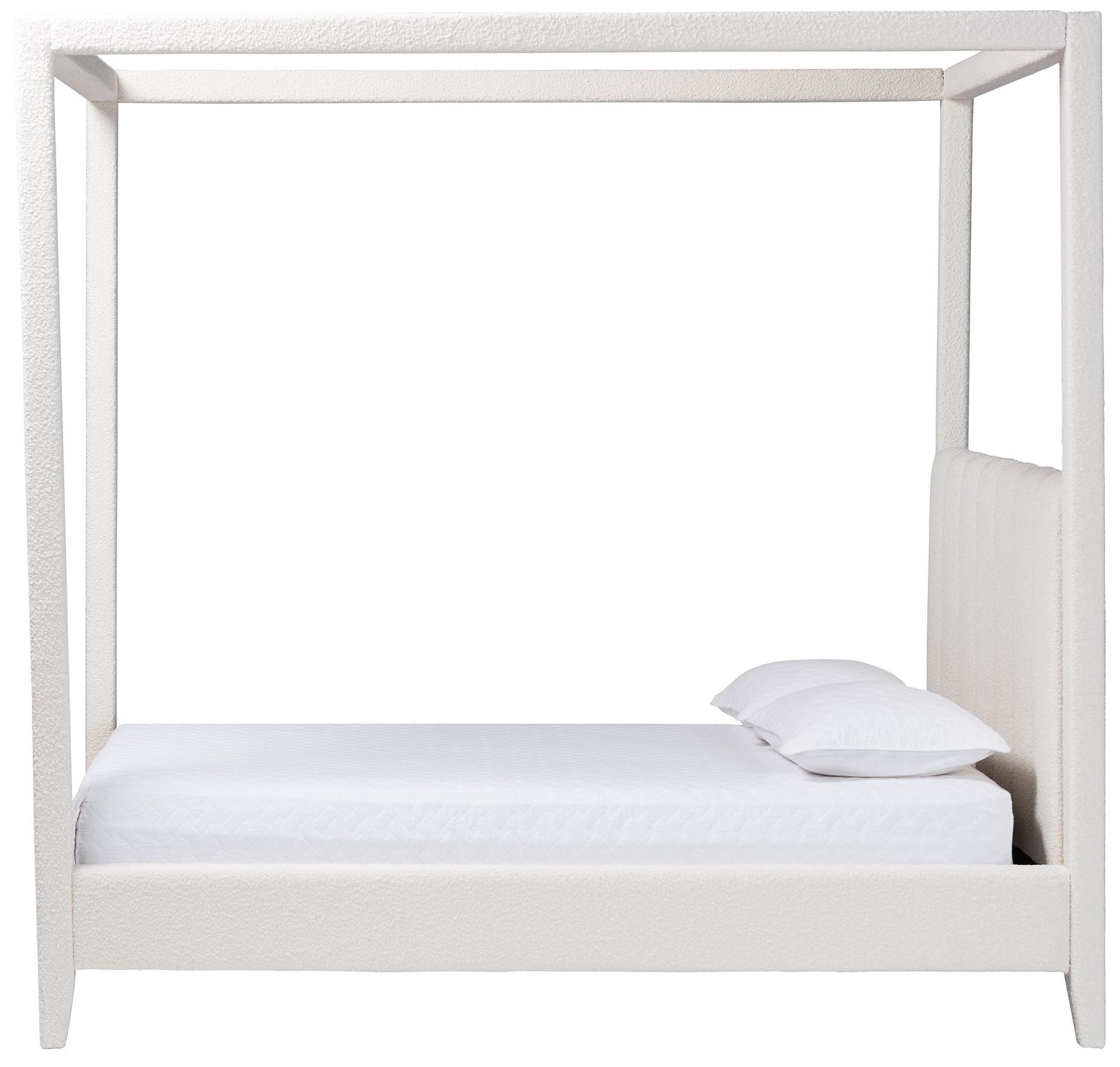 Image 3 Baxton Studio Aerona Boucle Upholstered Canopy Bed, Cream, Queen more views