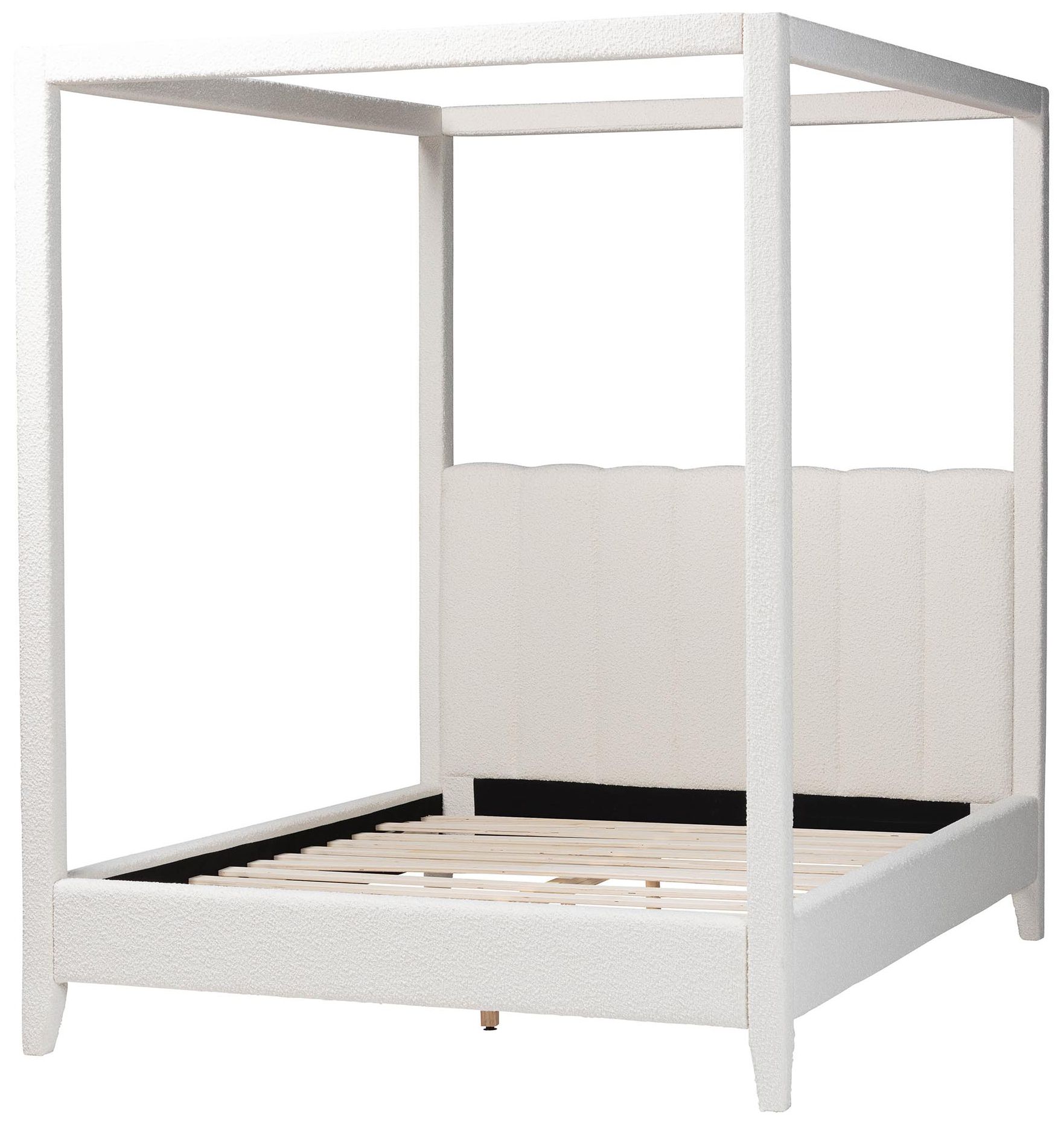 Image 4 Baxton Studio Aerona Boucle Upholstered Canopy Bed, Cream, Queen more views
