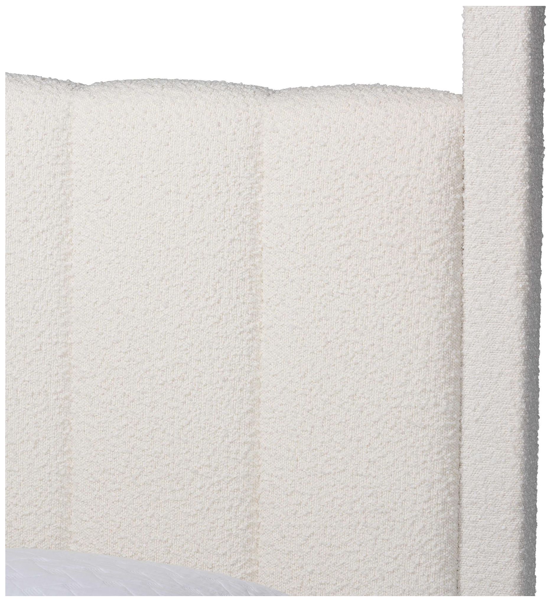 Image 5 Baxton Studio Aerona Boucle Upholstered Canopy Bed, Cream, Queen more views
